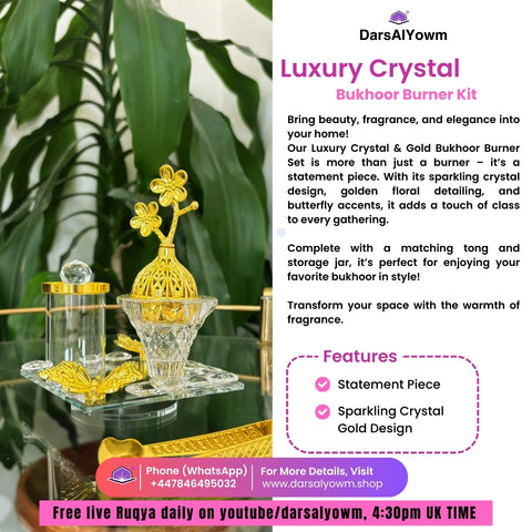 Luxury Crystal Gold Bukhoor Burner Set